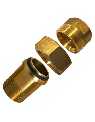 Conexão reta com vedação em O-ring 26x34 (1") macho fêmea Bronze Figura 341
