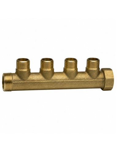 Coletor 4 saídas 26x34 (1") macho fêmea Bronze para instalações sanitárias
