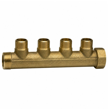 Coletor 4 saídas 26x34 (1") macho fêmea Bronze para instalações sanitárias