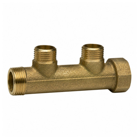 Coletor 2 saídas 20x27 (3/4") macho fêmea Bronze para instalações sanitárias