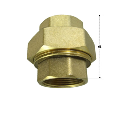 Conexão reta 50x60 (2") fêmea fêmea Bronze Figura 340