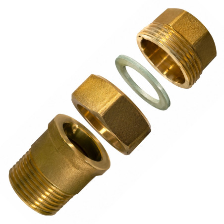 Raccordo dritto piatto 15x21 (1/2") macho fêmea Bronze Figura 341