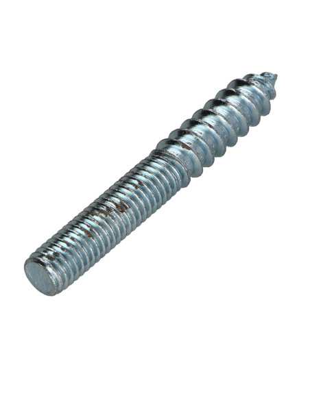 Parafuso misto para pé da cama 8X60 30 mm rosca de madeira 30 mm rosca de metal Aço zinco branco
