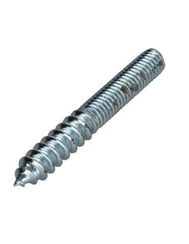 Parafuso misto para pé da cama 8X60 30 mm rosca de madeira 30 mm rosca de metal Aço zinco branco