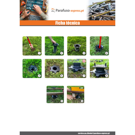 Base ajustável HAPAX TERRAX 450 mm - Parafuso Express