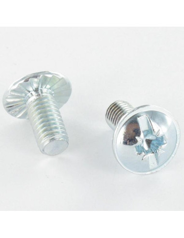 PARAFUSO cabeça de cogumelo Fenda Pozi M6X12 dentado Aço zinco branco