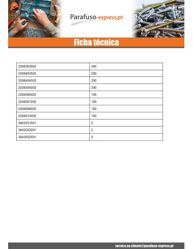 TEKOR PACOTE PRÓ 1200 PARAFUSO cabeça fresada dentado TORX Aço zinco branco