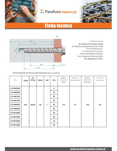 Parafuso de betão cabeça hexagonal flange com gola T13 8X70 Aço zinco branco