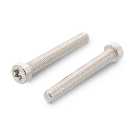 Parafuso de metais cabeça cilíndrica baixa TORX T45 M8X60 rosca total Aço inoxidável A2