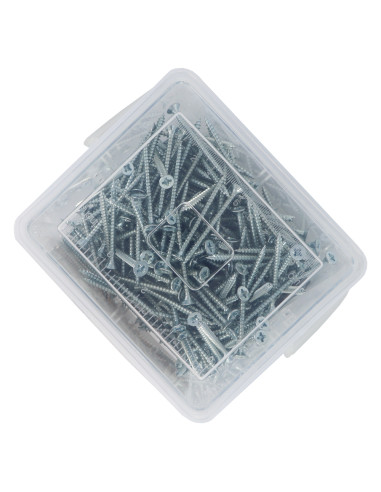 Balde de 455 Parafuso de madeira aglomerado 4X40 cabeça fresada Pozi PZ6 Aço zinco branco