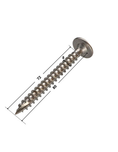 Parafuso estrutural cabeça de disco Aço inoxidável A2 8X80 roscado sobre 72 TORX T40 diâmetro da cabeça 20