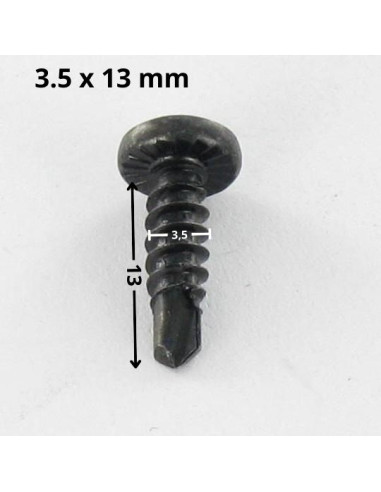 Autoperfurante cabeça cilíndrica panela phillips 3,5 x 13 rede de chapa Aço zinco preto