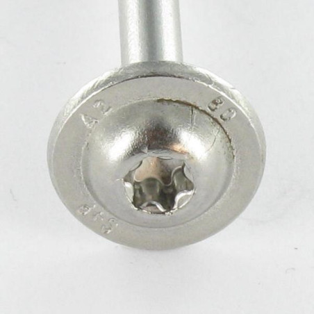 Parafuso estrutural cabeça de disco Aço inoxidável A2 3X45 roscado sobre 30 TORX T10 diâmetro da cabeça 9