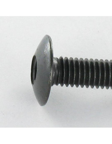 PARAFUSO cabeça de cogumelo M5X12 chave de 4 diâmetro da cabeça 10,5 Aço zinco preto