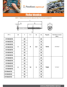 Parafuso estrutural cabeça de disco Aço inoxidável A2 8X40 rosca total TORX T40 diâmetro da cabeça 20 2