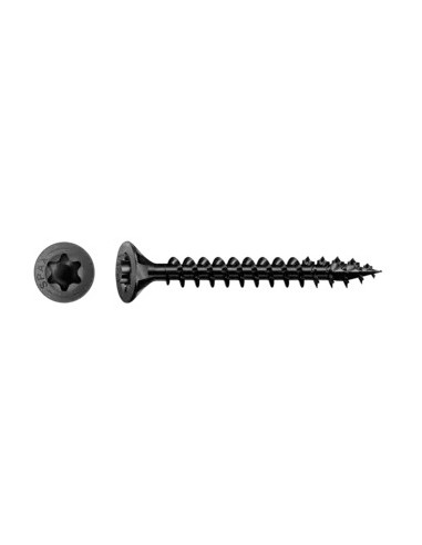 Spax Parafuso de madeira cabeça fresada TORX T20 3,5 x 25 roscado sobre 20 Aço zinco preto
