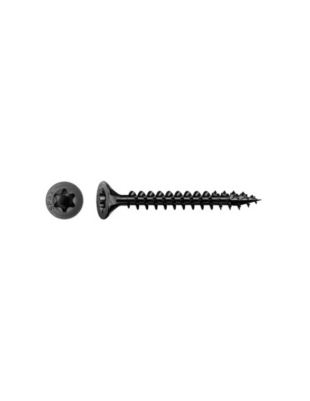 Spax Parafuso de madeira cabeça fresada TORX T20 3,5 x 25 roscado sobre 20 Aço zinco preto