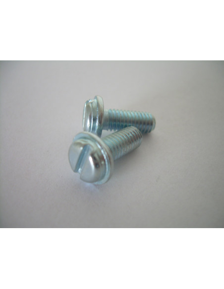 Parafuso de metais cabeça cilíndrica sulcada flange lisa M5X12 Aço zinco branco