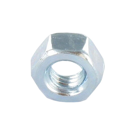 Porca sextavada M7 passo de rosca de 100 classe 8 Aço zinco branco