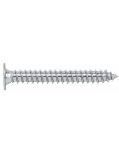 Parafuso de chapa rosca dupla cabeça plana TORX T20 4,8X45 Aço zinco branco RAL7011 cinza ferro