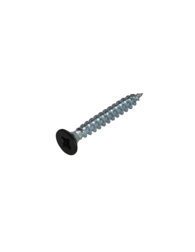Parafuso de madeira aglomerado cabeça fresada Pozi 4,5X35 Aço zinco branco RAL9004 preto segurança 30% de brilho