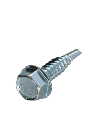 Autoperfurante cabeça hexagonal liso 6,3X25 Aço zinco branco