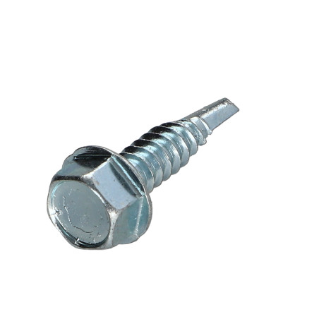 Autoperfurante cabeça hexagonal liso 6,3X25 Aço zinco branco
