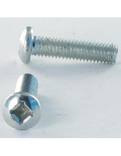 Parafuso de metais cabeça cilíndrica M5X12 quadrado phillips QP2 Aço zinco branco