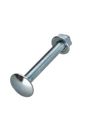 Caixa de 50 T.CAR 6X50 + 50 Porca dentado Aço zinco branco