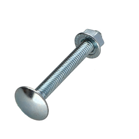 Caixa de 50 T.CAR 6X50 + 50 Porca dentado Aço zinco branco