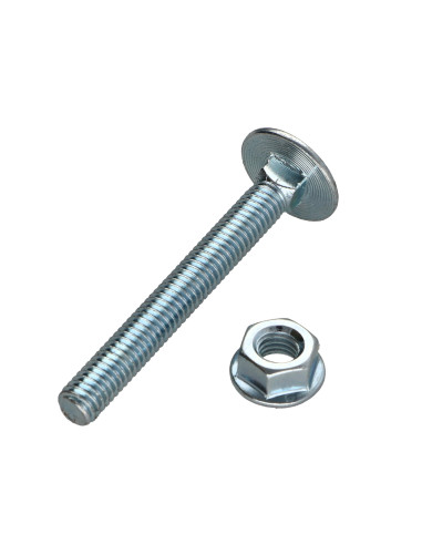 Caixa de 50 T.CAR 6X50 + 50 Porca dentado Aço zinco branco