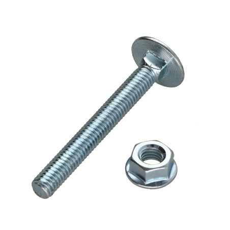 Caixa de 50 T.CAR 6X50 + 50 Porca dentado Aço zinco branco
