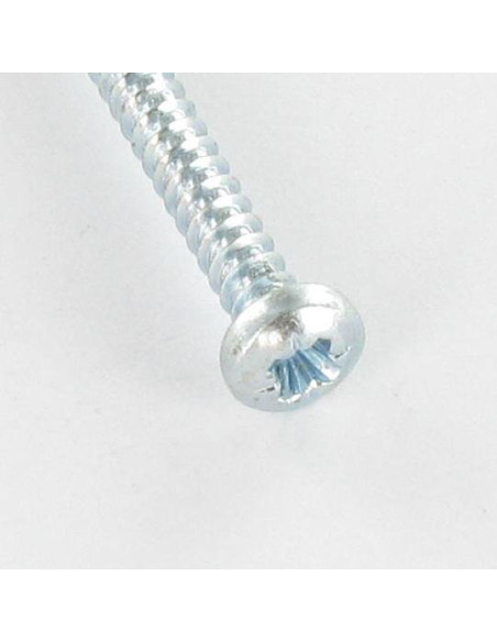 Parafuso de chapa cabeça abaulada larga Pozi 4,8X38 Aço zinco branco