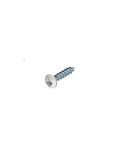 Parafuso de madeira aglomerado cabeça redonda Pozi PZ6 3,5 x 15 Aço zinco branco lacado a branco RAL9010 branco puro