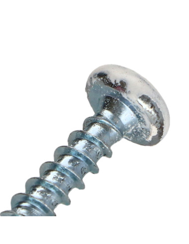 Parafuso de madeira aglomerado cabeça redonda Pozi PZ6 3,5 x 15 Aço zinco branco lacado a branco RAL9010 branco puro
