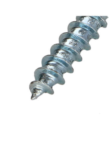 Parafuso de madeira aglomerado cabeça redonda Pozi PZ6 3,5 x 15 Aço zinco branco lacado a branco RAL9010 branco puro