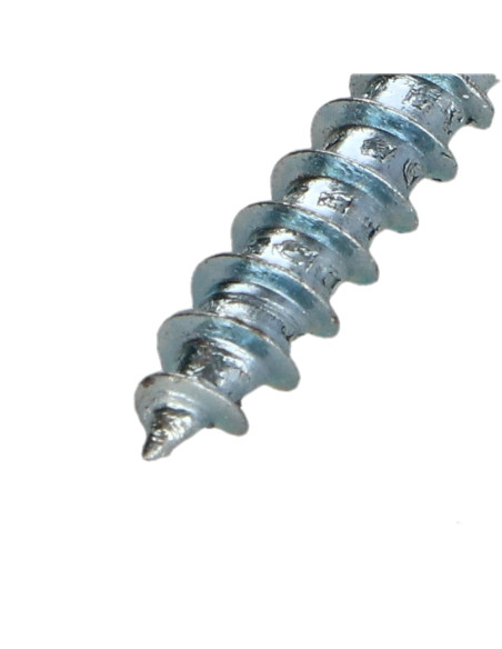 Parafuso de madeira aglomerado cabeça redonda Pozi PZ6 3,5 x 15 Aço zinco branco lacado a branco RAL9010 branco puro