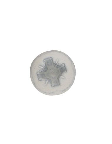 Parafuso de madeira aglomerado cabeça redonda Pozi PZ6 3,5 x 15 Aço zinco branco lacado a branco RAL9010 branco puro