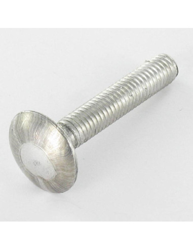 Parafuso cabeça redonda gola quadrada M8X75 rosca total Aço zinco branco