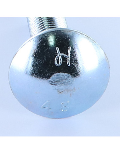 Parafuso cabeça redonda gola quadrada M16X60 rosca total Aço zinco branco