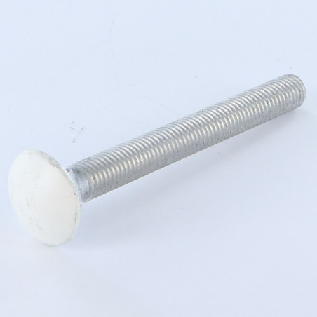 Parafuso cabeça redonda gola quadrada M6X50 rosca total Alumínio Aço zinco branco lacado a branco RAL9016 branco de