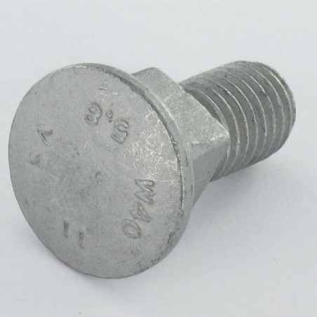 Parafuso cabeça redonda gola quadrada M10X25 roscado sobre 14 espessura do quadrado 10 Aço Geomet 500A sem corrosão
