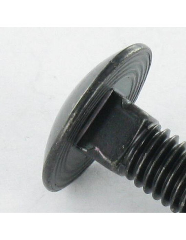 Parafuso cabeça redonda gola quadrada M8X140 rosca total Aço zinco preto