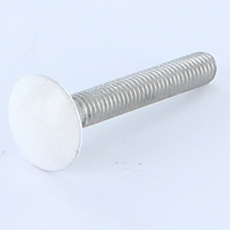 Parafuso cabeça redonda gola quadrada M7X40 passo de rosca de 100 rosca total Alumínio RAL9016 branco de