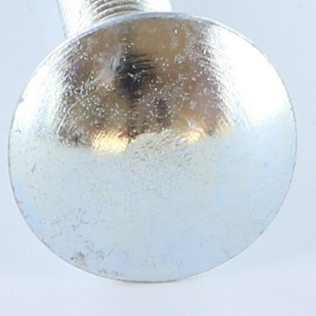 Parafuso cabeça redonda gola quadrada M10X35 rosca total Aço zinco branco