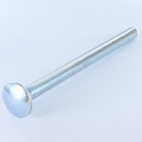 Parafuso cabeça redonda gola quadrada M10X90 rosca total Aço zinco branco