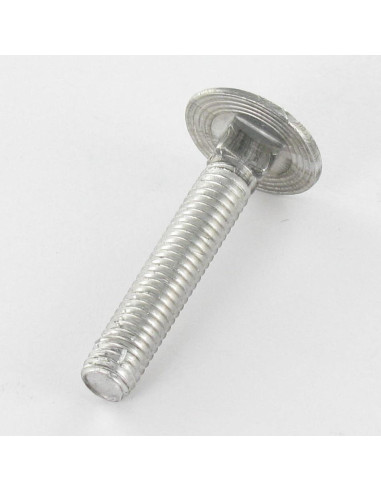 Parafuso cabeça redonda gola quadrada M8X45 rosca total Classe 8.8 Aço zinco branco