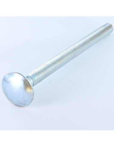 Parafuso cabeça redonda gola quadrada M12X200 rosca total Aço zinco branco