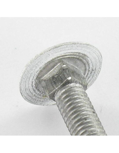 Parafuso cabeça redonda gola quadrada M7X65 passo de rosca de 100 rosca total Alumínio RAL9016 branco de