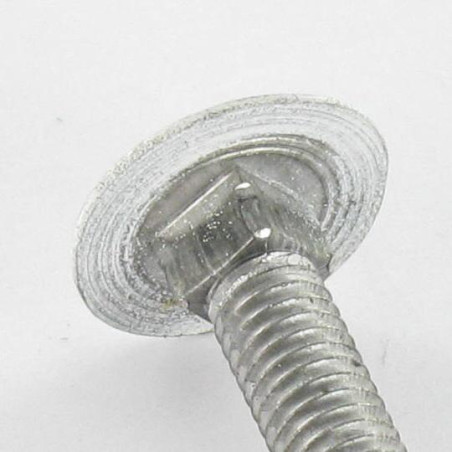 Parafuso cabeça redonda gola quadrada M7X65 passo de rosca de 100 rosca total Alumínio RAL9016 branco de